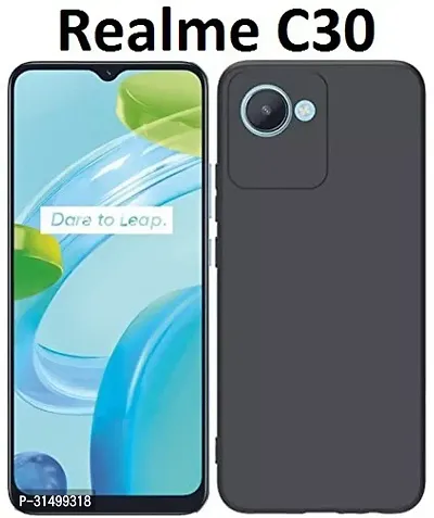 Caseline Back Cover for Realme C30 back glass Realme C30 back glass Black Grip Case Silicon Pack of 1-thumb0