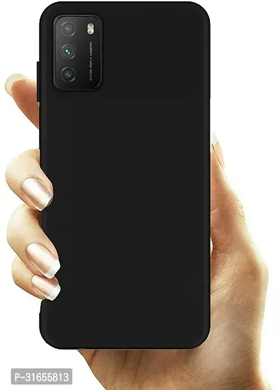 Caseline Back Cover for POCO M3 Black Grip Case Silicon Pack of 1-thumb0