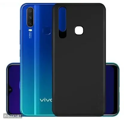 Caseline Back Cover for VIVO Y15 Black Grip Case Silicon Pack of 1