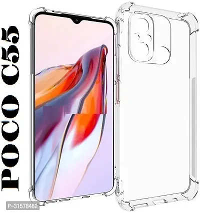 Caseline Back Cover For Poco C55 Transparent Grip Case Pack Of 1-thumb0