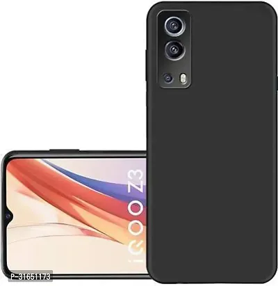 Caseline Back Cover for Vivo iQOO Z3 iQOO Z3 Vivo iQ00 Z3 Black Grip Case Silicon Pack of 1-thumb0