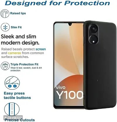 Back Cover for Vivo Y100 5G Vivo T2 5G Vivo Y100 A 5G Black Grip Case Pack of 1-thumb3