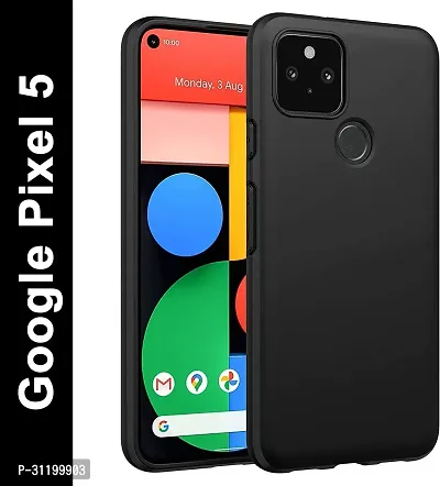 Caseline Back Cover for Google Pixel 5 Black Grip Case Silicon Pack of 1-thumb0