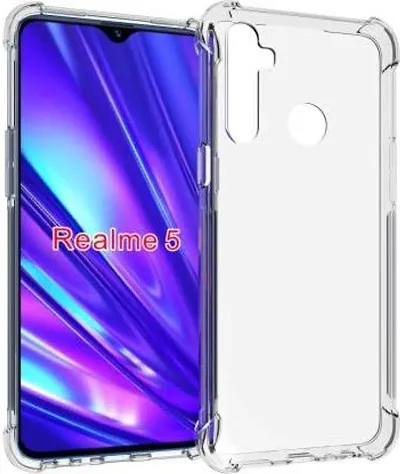 CELZO 4 Side Full Protection Back Cover Case for Oppo Realme 5 Pro - (Transparent)