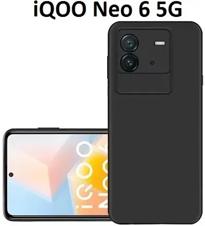 AARERED Camera Bump Protector Back Cover for IQOO Neo 6 Plain Black Matte Finish