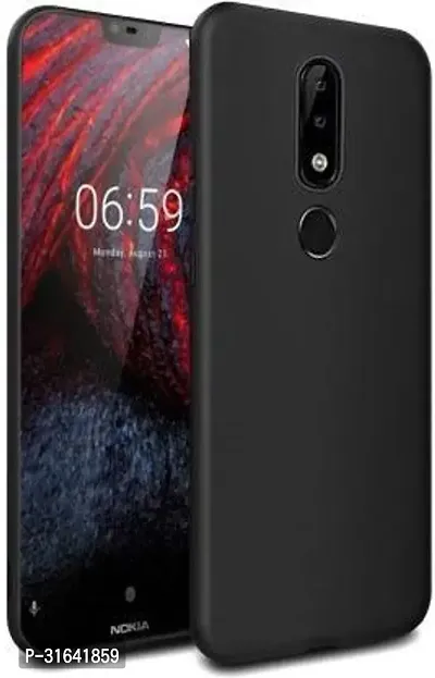 Caseline Back Cover for Nokia 6.1 Plus Black Grip Case Silicon Pack of 1-thumb0