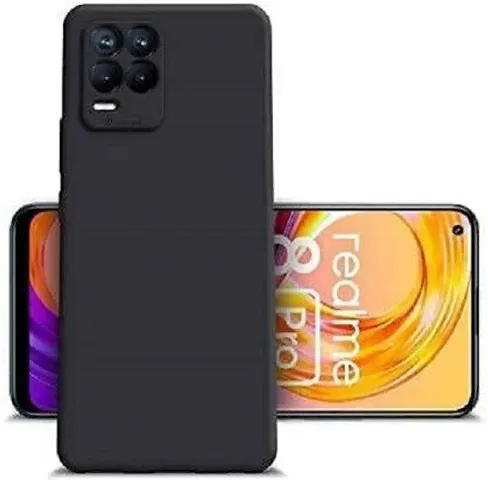 ClickCase Soft Silicone Back Cover for Realme 8 Pro, Matte Finish Flexible Case with Camera Protection (Realme 8 Pro, Black Liquid TPU)