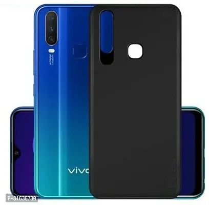 Caseline Back Cover for VIVO Y15 Black Grip Case Silicon Pack of 1-thumb0