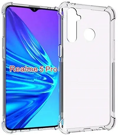 CELZO 4 Side Full Protection Back Cover Case for Oppo Realme 5 Pro - (Transparent)