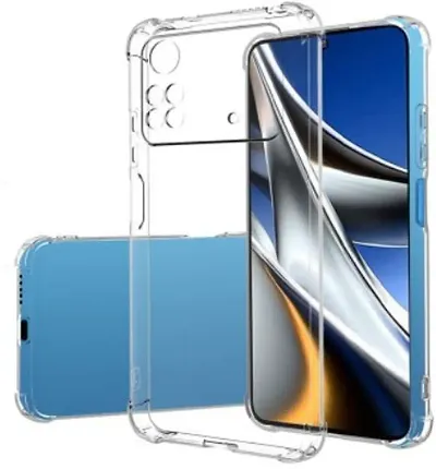 CELZO Transparent Soft Silicon Flexible 4 Side Full Protection Back Cover Case for Xiaomi Poco X4 Pro (4G) - (Transparent)