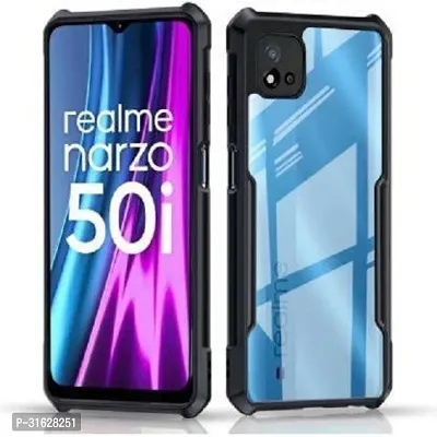 Caseline Back Cover for Realme Narzo 50i Black Grip Case Pack of 1