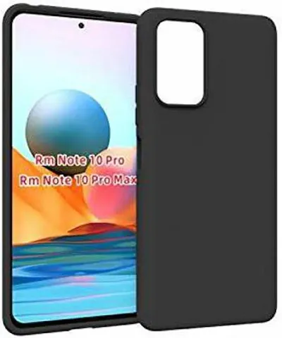 CELZO 4 Sides Full Protection Silicon Back Cover Case for Redmi Note 10 Pro Max - {Black}