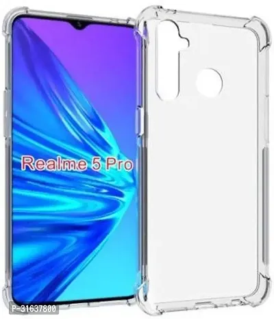 Caseline Back Cover for REALME 5 PRO Transparent Shock Proof Pack of 1-thumb0