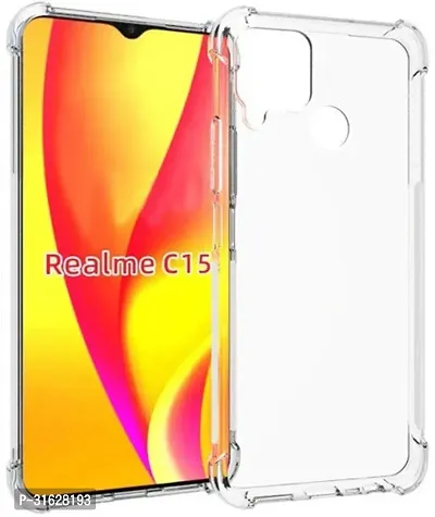 Caseline Back Cover for Realme C15 Transparent Grip Case Pack of 1-thumb0