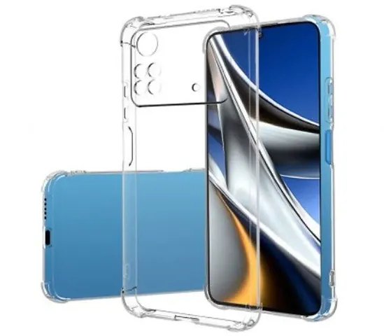 CELZO Transparent Soft Silicon Flexible 4 Side Full Protection Back Cover Case for Xiaomi Poco X4 Pro (4G) - (Transparent)