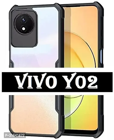 Caseline Back Cover for vivo Y02 4G Vivo Y02 vivo Y02 Black Shock Proof Pack of 1-thumb0