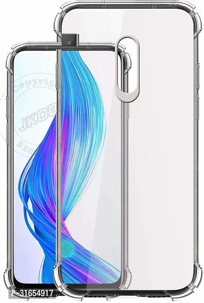 Caseline Back Cover for Realme X Transparent Grip Case Silicon Pack of 1-thumb0