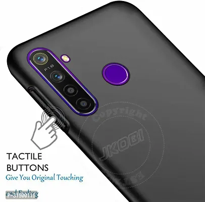 Caseline Back Cover for Realme Narzo 10 Realme 5 Realme 5i Realme 5s Black Grip Case Silicon Pack of 1-thumb2