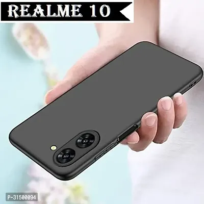 Caseline Back Cover for Realme 10 Realme 10 4G  realme 10 4G realme 10 Black Grip Case Silicon Pack of 1-thumb3