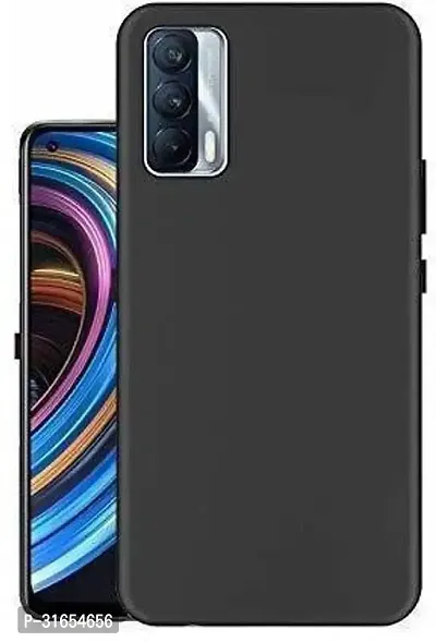 Caseline Back Cover for Realme X7 Black Grip Case Silicon Pack of 1-thumb0