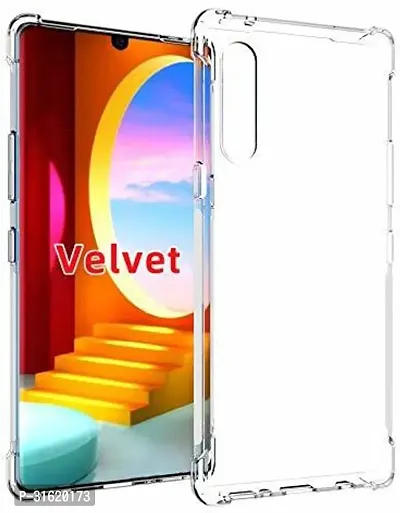 Caseline Back Cover for LG Velvet Transparent Grip Case Pack of 1