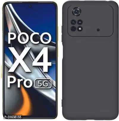 Caseline Back Cover for POCO X4 Pro POCO X4 Pro 5G Black Silicon Pack of 1-thumb0