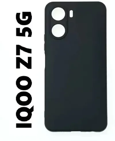 CELZO 4 Sides Full Protection Silicon Back Cover Case for Vivo iQOO Z7 (5G) / Vivo iQOO Z7s (5G) - (Black)