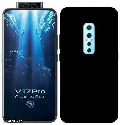 Caseline Back Cover for Vivo V17 Pro Black Shock Proof Silicon Pack of 1-thumb0