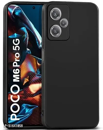 Caseline Back Cover for POCO M6 Pro 5G POCO M6 Pro CND Black Grip Case Silicon Pack of 1