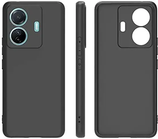 CELZO Silicon Back Cover Case for Vivo iQOO Z6 44W - Black