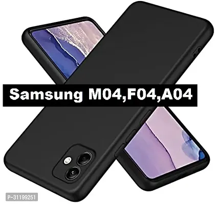 Caseline Back Cover for Samsung Galaxy M04 Samsung Galaxy F04 Samsung Galaxy A04e Black Grip Case Silicon Pack of 1-thumb0