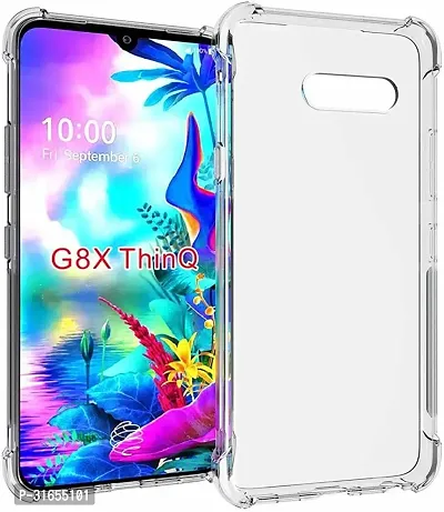 Caseline Back Cover for LG G8X Transparent Grip Case Pack of 1-thumb0