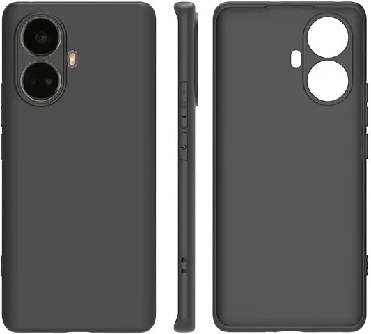 CELZO Silicon Back Cover Case for Realme 10 Pro Plus (5G) - Black