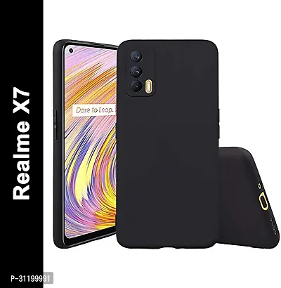 Caseline Back Cover for REALME X7 Black Grip Case Silicon Pack of 1