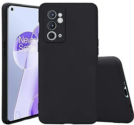 CELZO 4 Sides Full Protection Silicon Back Cover Case for OnePlus 9RT (5G) - {Black}