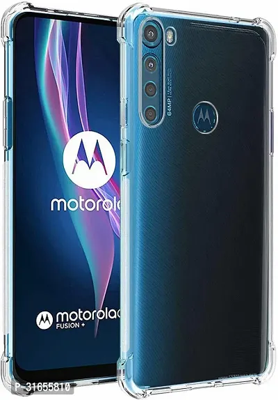 Caseline Back Cover for Motorola Moto One Fusion Plus Transparent Shock Proof Pack of 1-thumb0