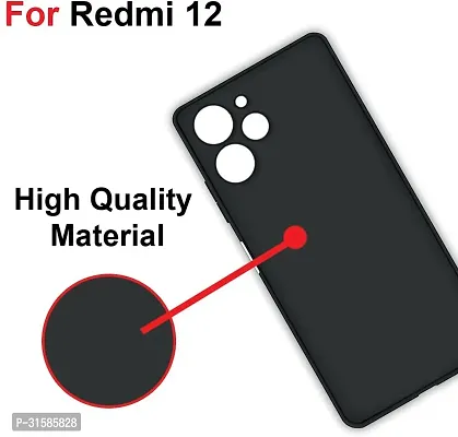 Caseline Back Cover for REDMI 12 CND Black Grip Case Silicon Pack of 1-thumb4