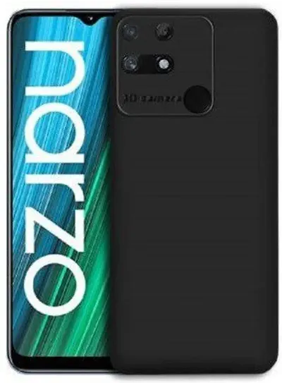 CELZO 4 Sides Full Protection Silicon Back Cover Case for Realme Narzo 50a - {Black}