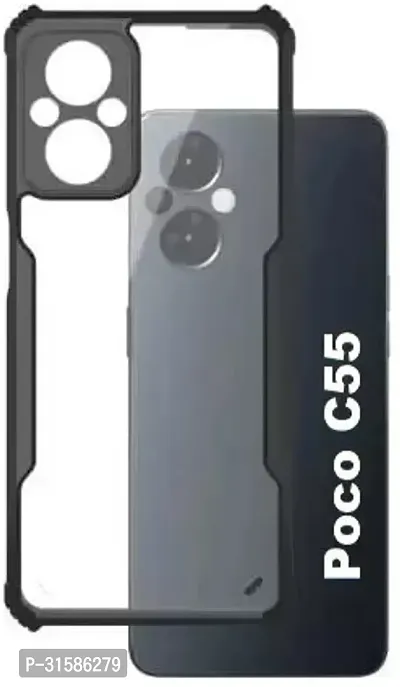 Caseline Back Cover for POCO C55 Black Shock Proof Pack of 1-thumb0