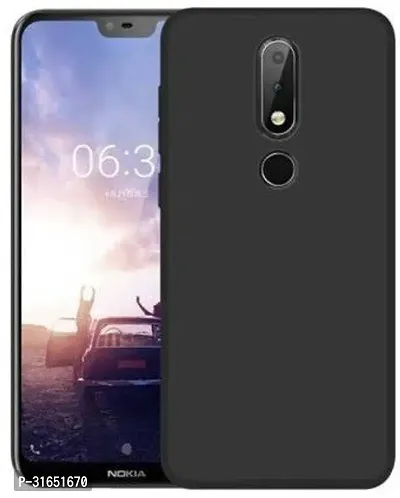 Caseline Back Cover for Nokia 6.1 Plus Black Grip Case Silicon Pack of 1-thumb0