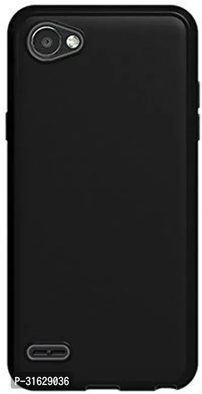 Caseline Back Cover for Lg Q6  5.5 inches Black Shock Proof Silicon Pack of 1-thumb0