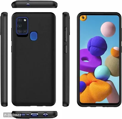 Caseline Back Cover for Samsung Galaxy A21s Black Grip Case Silicon Pack of 1-thumb0