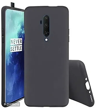 Caseline Back Cover for Oneplus 7T Pro Black Grip Case Silicon Pack of 1-thumb0