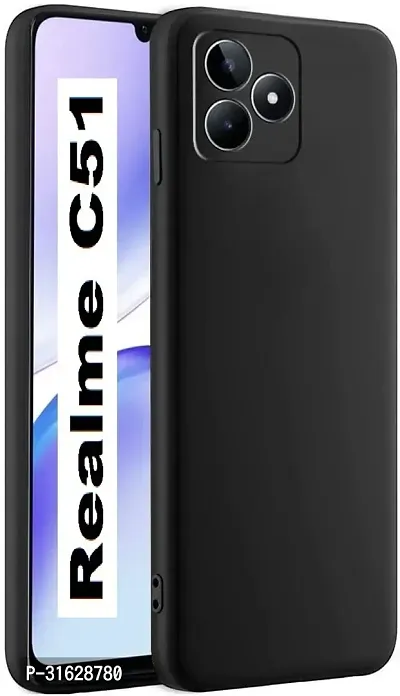 Caseline Back Cover for Realme C51 realme C51CND Black Grip Case Silicon Pack of 1