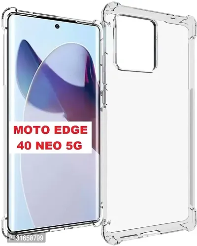 Caseline Back Cover for Motorola Moto Edge 40 Neo 5G Motorola Edge 40 Neo 5G Moto Edge 40 Neo 5GBMTP Transparent Grip Case Pack of 1