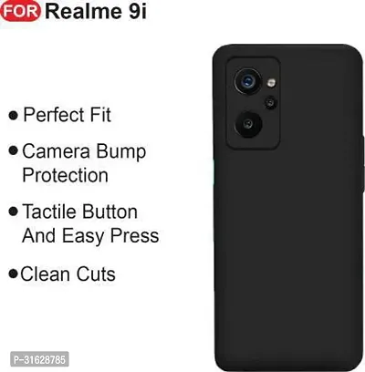 Caseline Back Cover for REALME 9I 5G REALME 9i 5G REALME 9i Black Grip Case Silicon Pack of 1-thumb3