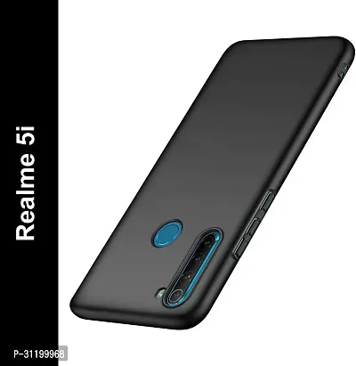 Caseline Back Cover for Realme 5i Black Grip Case Silicon Pack of 1-thumb0