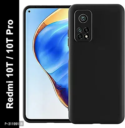 Caseline Back Cover for Mi 10T Mi 10T Pro Redmi 10T Redmi 10T Pro Black Grip Case Silicon Pack of 1