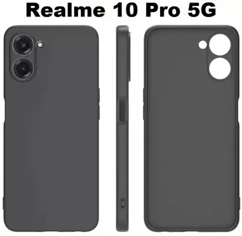 CELZO Silicon Back Cover Case for Realme 10 Pro (5G) - Black