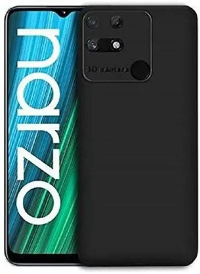 CELZO 4 Sides Full Protection Silicon Back Cover Case for Realme Narzo 50a - {Black}